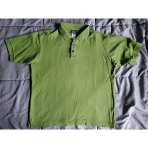 Patagonia Polo Shirt Men's Small Green Organic Cotton Relaxed Summer EUC